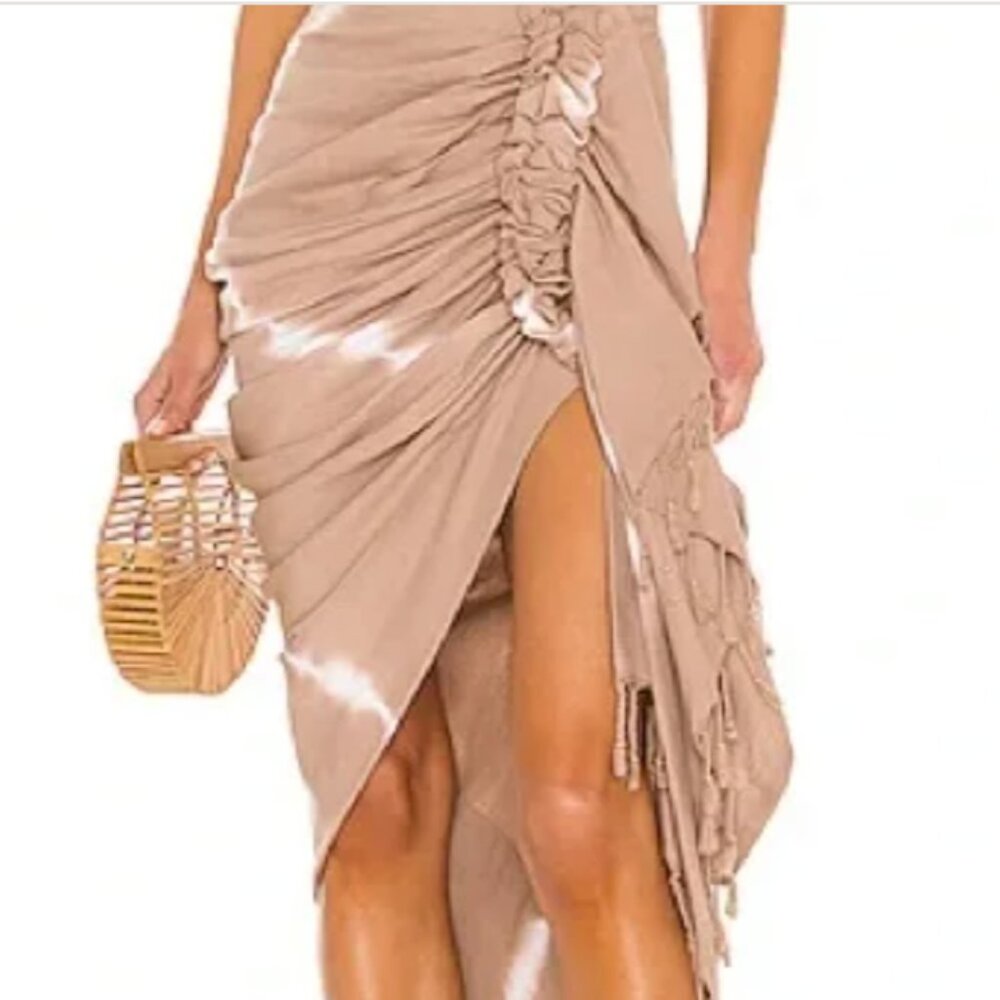 Just Bee Queen - JBQ Women’s Tulum Tie-Dye Skirt in tan, size XS, never worn!